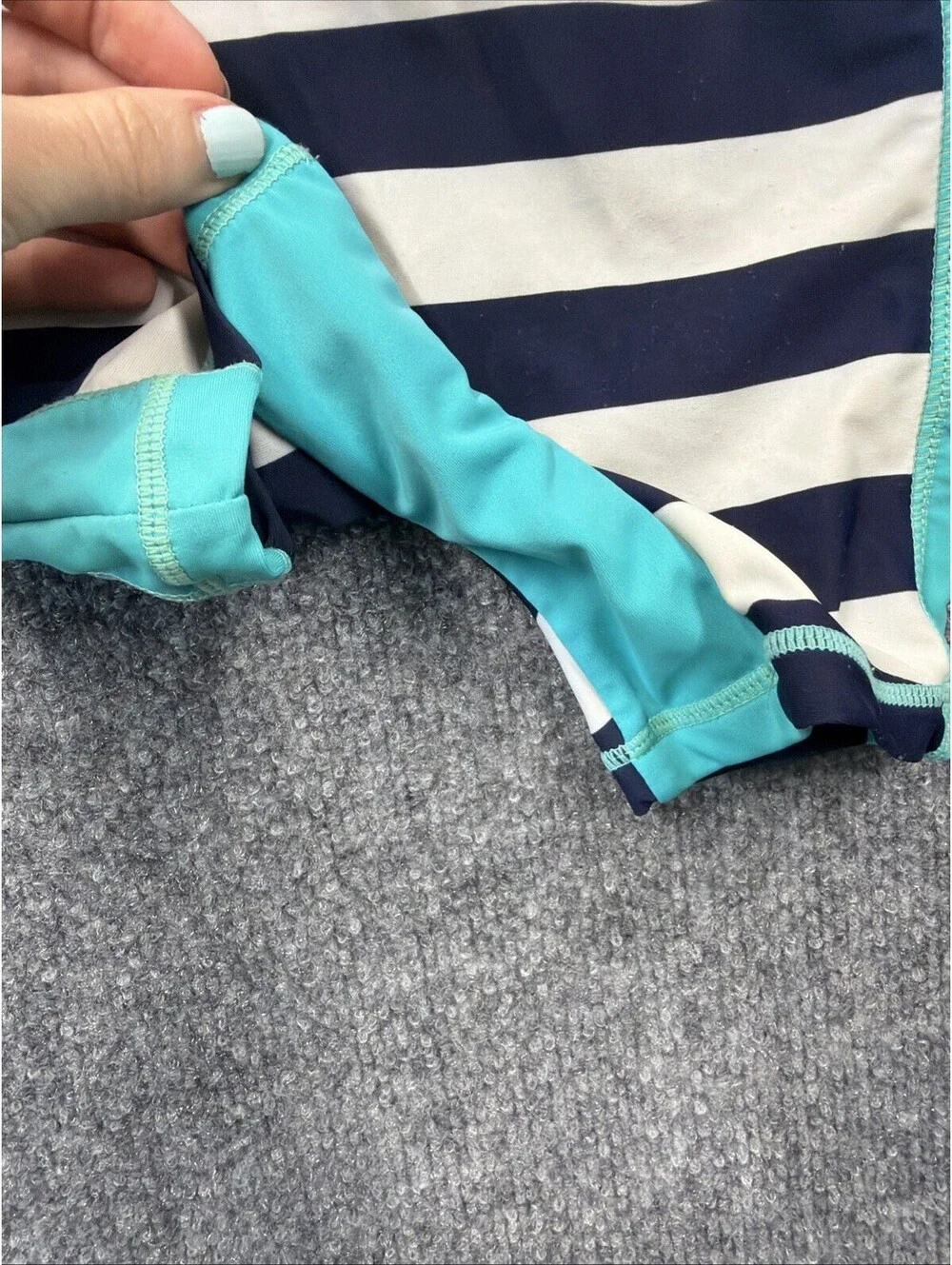 Wishere Boys One Piece Navy blue and Teal Baby Swimsuit 12/18 Mo